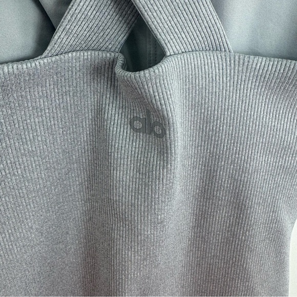 ALO YOGA Elevate Ribbed Crossover Grey Tank Top in Size Small - Picture 7 of 10